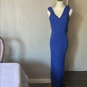 Royal Blue Ruched Maxi Dress